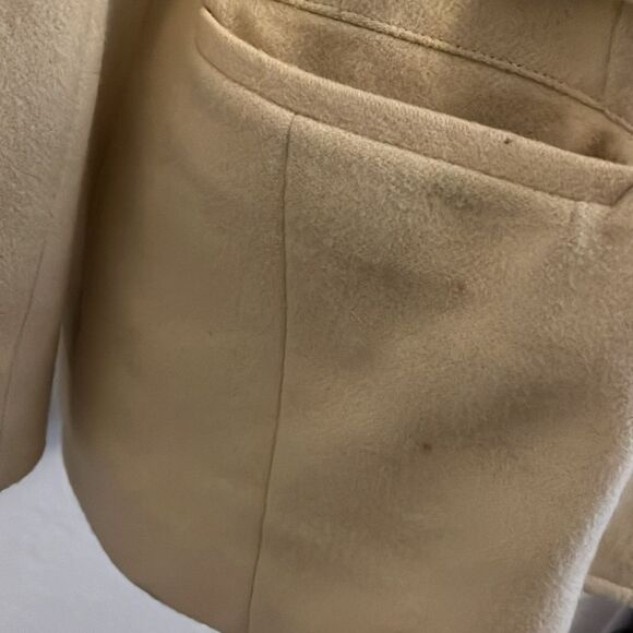 Vintage Burberry’s Yellow Lambswool Zipper Closure Pockets Blazer Jacket - Picture 9 of 14
